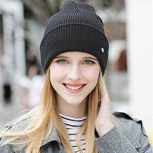 Load image into Gallery viewer, New Fashion Women Family Stretch Beanies Roll-Up Brim Knitted Hat Solid Color Ribbed Skullies Baggy Winter Warm Bonnet Caps