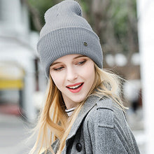 Load image into Gallery viewer, New Fashion Women Family Stretch Beanies Roll-Up Brim Knitted Hat Solid Color Ribbed Skullies Baggy Winter Warm Bonnet Caps