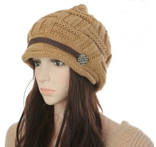 Autumn Winter Warm Hat for Women Beanie Chunky Knit Baggy Hat Warm Ski Hat Cap Headwear female Knitted Hat