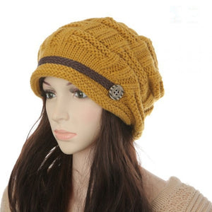 Autumn Winter Warm Hat for Women Beanie Chunky Knit Baggy Hat Warm Ski Hat Cap Headwear female Knitted Hat